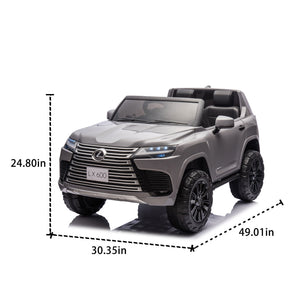 English Elm Licensed Lexus Lx600 24v Two Seater Kids Ride on Suv with Remote and Suspension Gray W1578P339058