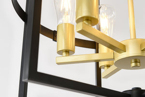 English Elm 6-light Tiered Lantern Chandelier Metal Industrial Farmhouse Pendant for Foyer Dining W5008P464267