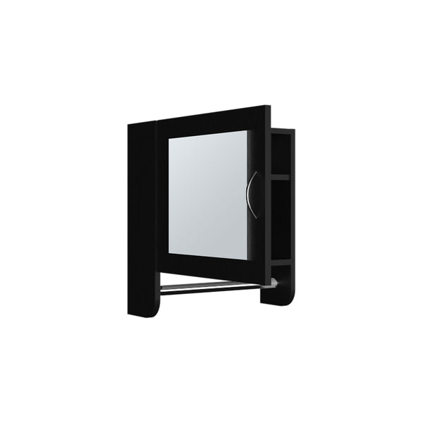English Elm Medicine Cabinet Ulysses Black — Wall-Mounted Mirrored Bathroom Cabinet with Top & Lower Shelves, Space-Saving Durable Engineered Wood B092P238724