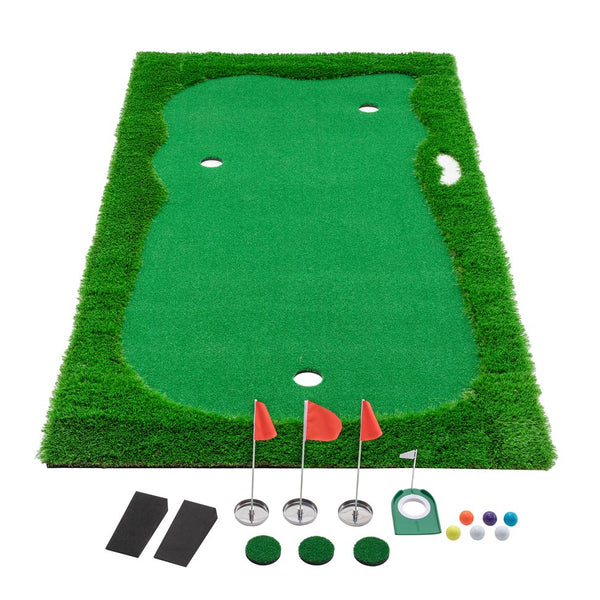 English Elm Golf Practice Cage with Powder Coated Steel Frame Double Layer Net Backyard Training W1422P289866