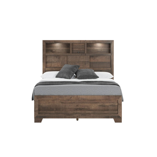 English Elm Wallace & Bay - Brown Full Bookcase Bed – Stylish, Space-Saving Design With Integrated Shelving For Modern Bedrooms B361S00013-GIGA