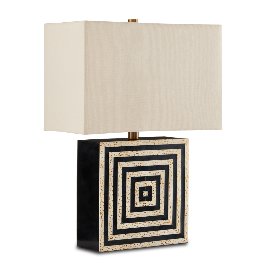 Taurus Table Lamp - Handcrafted Artisanal Design with Ivory and Black Finish for Modern Spaces