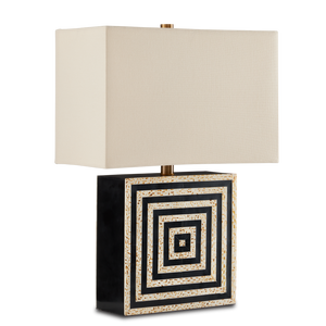 Taurus Table Lamp - Handcrafted Artisanal Design with Ivory and Black Finish for Modern Spaces