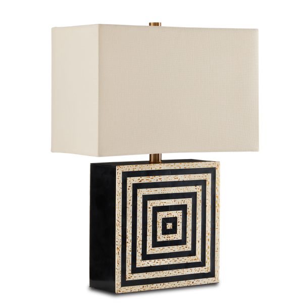 Taurus Table Lamp - Handcrafted Artisanal Design with Ivory and Black Finish for Modern Spaces