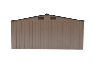 English Elm Campcraft 10x12 Ft Steel Outdoor Storage Shed with Daylight Windows and Weather Resistant Build Brown W1598S00030