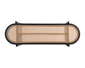 Sunpan ADORA Console Table: Handcrafted Rattan & Black Mango Wood, Perfect for Eclectic Living Spaces! 110642