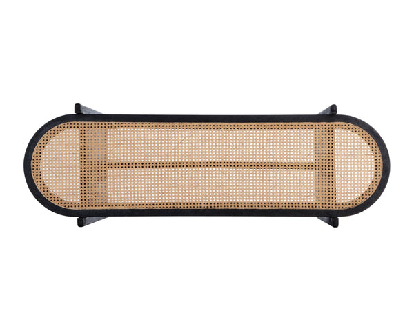 Sunpan ADORA Console Table: Handcrafted Rattan & Black Mango Wood, Perfect for Eclectic Living Spaces! 110642