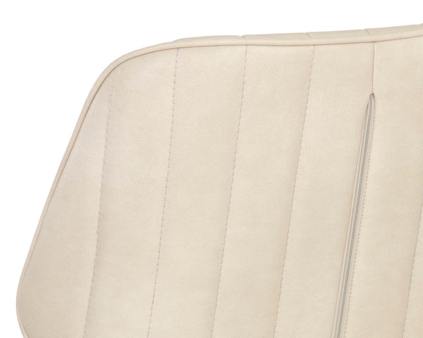 Sunpan Clinton Dining Chair Set of 2 - Stylish Industrial Design with Channel Tufting and Sturdy Iron Legs Bronze / Bravo Cream