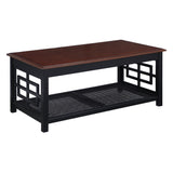 OSP Home Furnishings Oxford Coffee Table Black Frame / Cherry Top