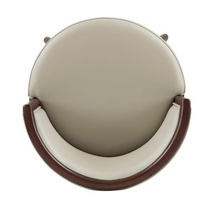 English Elm Evalyn Stone Leatherette Counter Stool with Beech Wood Legs, Stone Gray Upholstery, Commercial Grade Comfort and Walnut Frame (37.6"H) B365P398044