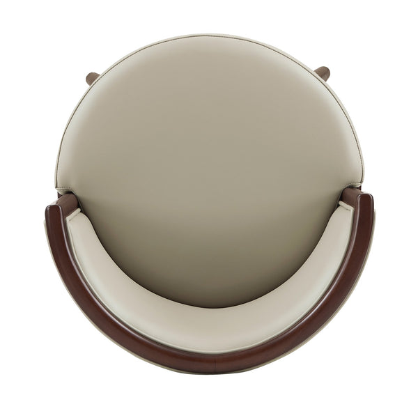 English Elm Evalyn Stone Leatherette Counter Stool with Beech Wood Legs, Stone Gray Upholstery, Commercial Grade Comfort and Walnut Frame (37.6"H) B365P398044