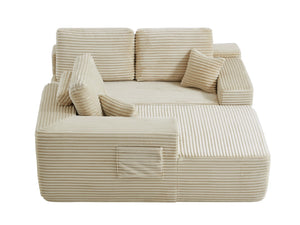 English Elm 104''cloud Modular Sectional Sofa Plush Upholstered Deep Seat L-shaped Living Room Couch W3975S00027