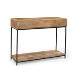 Christopher Knight Home® - Noble House - Pentland Boho Handcrafted Mango Wood Console Table, Brown and Black