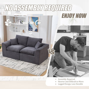 English Elm UNITED Cloud Couch Modular Sectional Sofa with Corduroy Cover, Ergonomic 2-Seater, No Assembly Needed Dark Gray W1568P371127