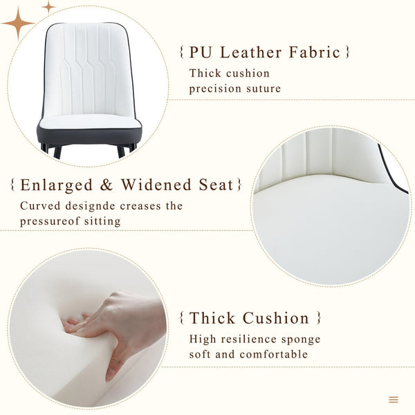 English Elm Table And Chair Set – Modern Black Wood Grain Dining Table With 6 Stylish Pu Cushioned Chairs W1151S04178-GIGA