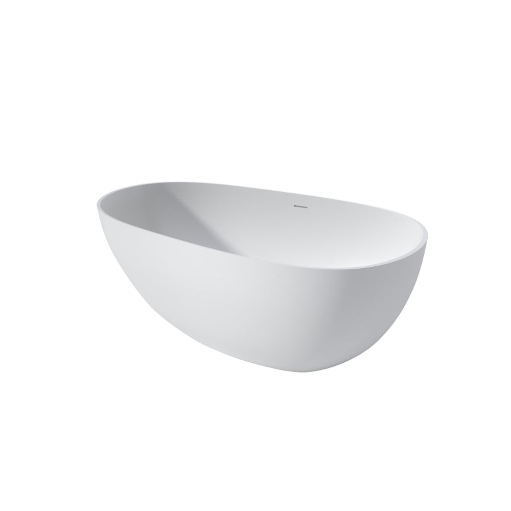 English Elm 59 Inch Freestanding Stone Resin Soaking Tub Sculptural Matte Spa Bath Design T3785P353948