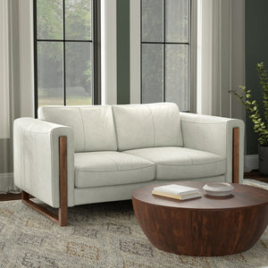 English Elm Richard 63-Inch Eco-Friendly Genuine Leather Loveseat For Compact Living Spaces – Stylish Comfort B136P364295-GIGA