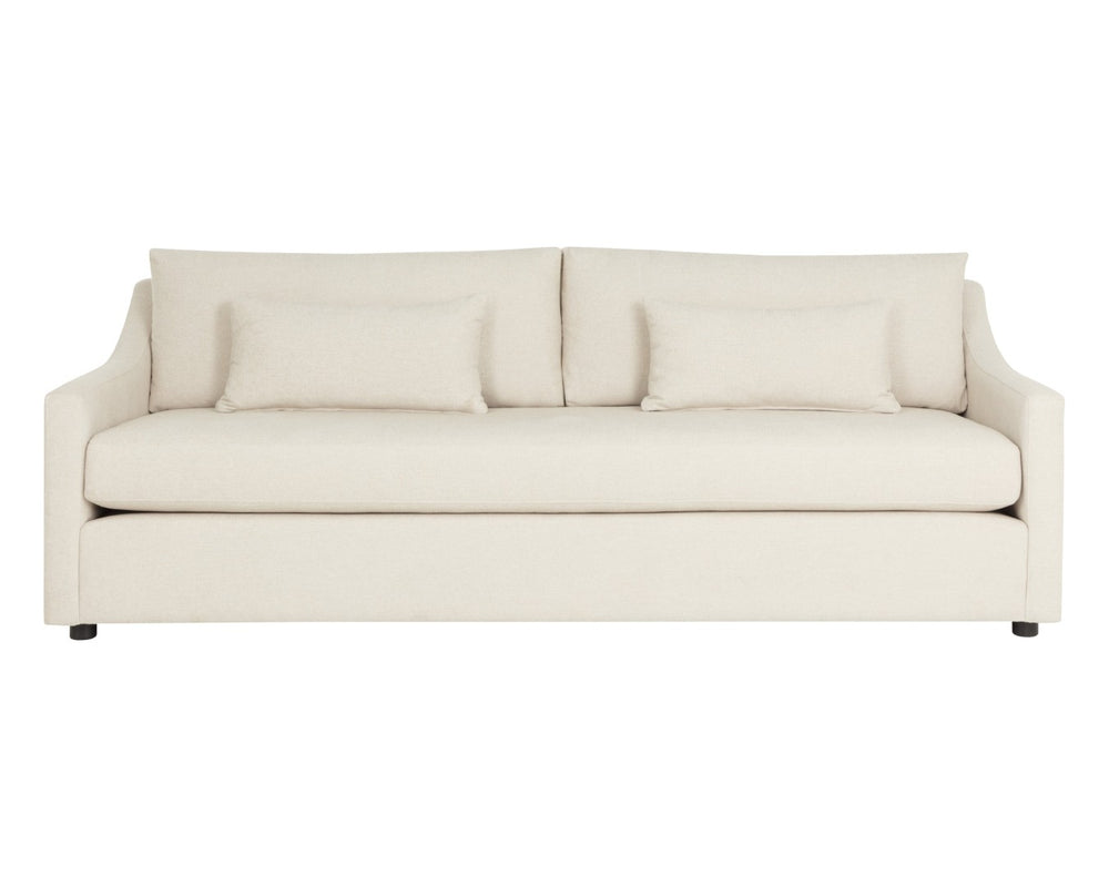 Sunpan BRAMWELL Sofa - Elegant Fletcher Desert Fabric, Deep Bench Cushion & Lumbar Pillows for Comfort 112798
