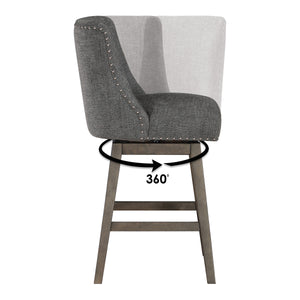 OSP Home Furnishings Granville 26" Swivel Stool Charcoal / Grey