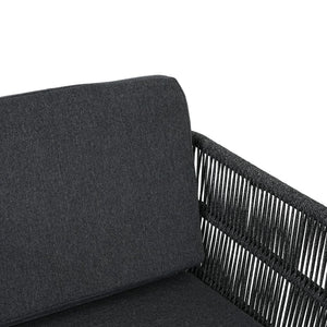 English Elm Outdoor Woven Rattan Aluminum Dining Chairs Set of 2 Coastal Patio Seating Grey N779P368549G
