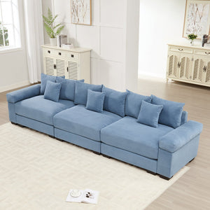 English Elm 130" Oversized Cloud Modular Sectional Couch - Premium Corduroy 3-Seater With Ergonomic Design & Comfort W714S01350