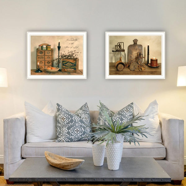 English Elm Trendy Decor 4u Billy Jacobs Two Piece Framed Farmhouse Sentiment Wall Art Set B067P254105