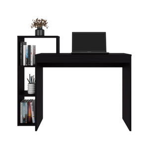 English Elm Wenge Finish Open Shelf Computer Desk Slim Profile for Small Home Office Spaces B062P483771