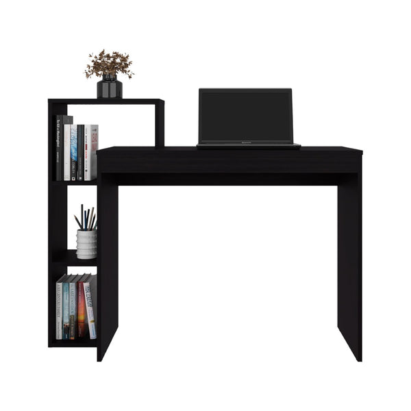English Elm Wenge Finish Open Shelf Computer Desk Slim Profile for Small Home Office Spaces B062P483771