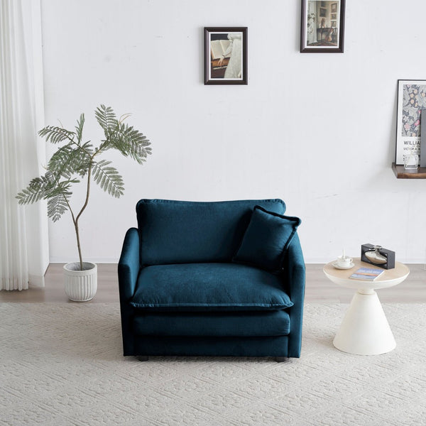 English Elm Comfy Deep Seat Chenille Armchair with Foam Cushion for Cozy Living Room Reading W714S01574