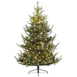 English Elm Homcom 7.5 Ft Prelit Nordic Pine Christmas Tree With 300 Dual-Color Leds - Elegant Holiday Centerpiece W2225P249638