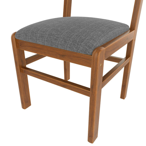 English Elm 5-Piece Counter Height Dining Set with Faux Marble Top and Upholstered Seats, Mid-Century Pub Charm Brown+Gray N752S000017D