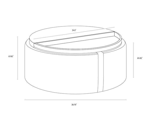 Sunpan Borelli Modern Wheeled Storage Ottoman with Retro Charm and Multifunctional Design for Any Space Belfast Heather Grey / Autumn Chestnut