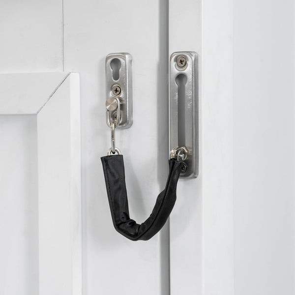 English Elm Full XL Loft Bed with Storage Staircase & Murphy Bed, Solid Pine, LED Light, Space-Saving White N7090004017K