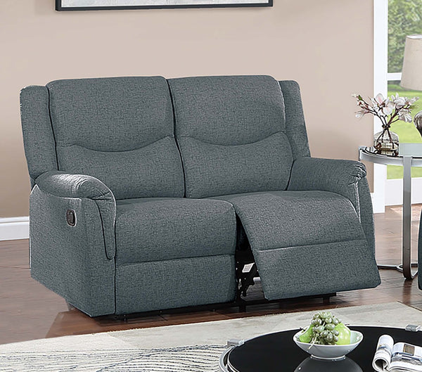 English Elm Recliner Loveseat with Woven Burlap Fabric and Independent Pull Handle Seats for Cozy Dens Dark Grey B089P240480
