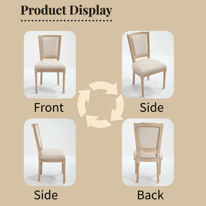 English Elm French Country Dining Chairs Set Of 2 - Upholstered T-Back Design For Elegant Dining & Living Spaces W3426P324548