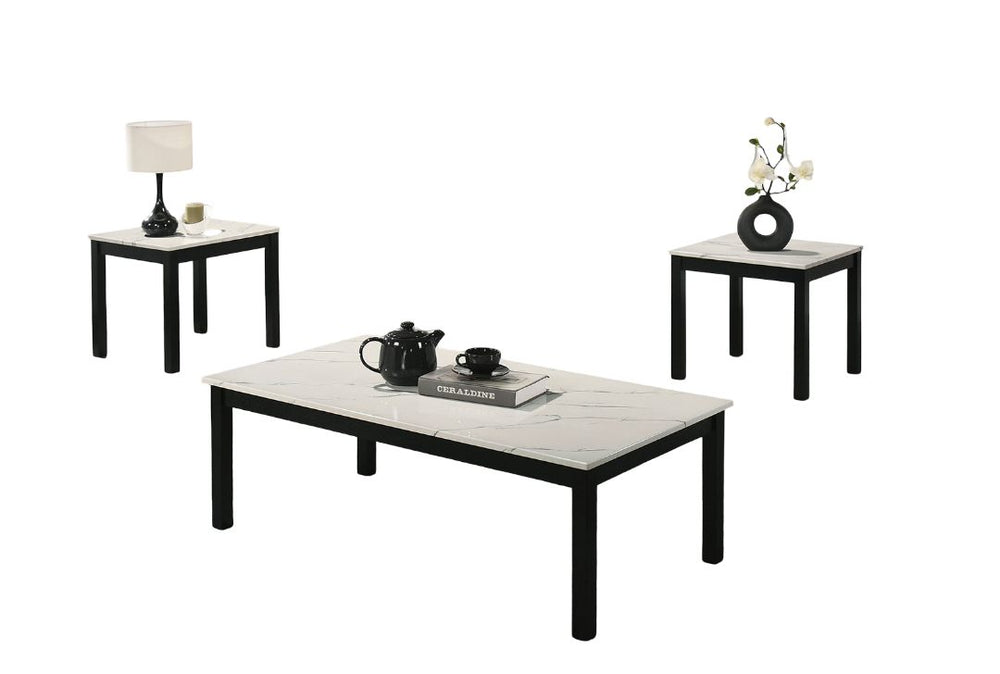 English Elm Contemporary 3-Piece Table Set With Faux Marble Top - Elegant Coffee & End Tables For Modern Living B2741P391800
