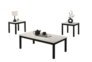 English Elm Contemporary 3-Piece Table Set With Faux Marble Top - Elegant Coffee & End Tables For Modern Living B2741P391800