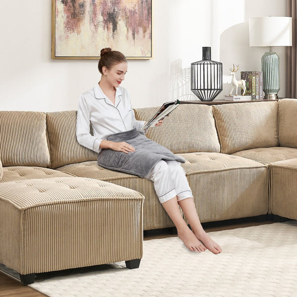 English Elm United We Win U-Shaped Modular Sectional Sofa - Cozy 6-Seat Couch With Reversible Chaise & Pet-Friendly Design W1568S00155-GIGA