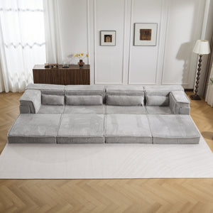 English Elm Compression Boneless Modular Sofa Bed - Versatile, Plush 4-Seater With Pillows, No Assembly Needed! W3723S00032