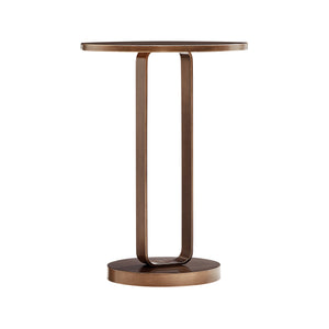 English Elm Tareel Sculptural Antique Bronze Round Accent Table with Open Oval Pedestal, 15.75" Top, Versatile B050P364436