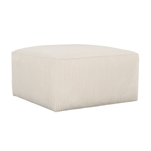 English Elm Upholstered Corduroy Square Ottoman Plywood Frame Sectional Footrest for Living Room Beige N757P414087I