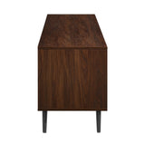 Noah Mid-century Modern 70" TV Stand - Stylish Dark Walnut Storage for TVs Up to 80" - Sleek Design!