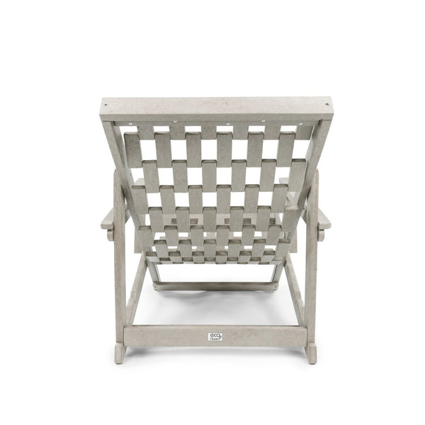English Elm Pinecrest Outdoor Folding Lounge Chair Recycled Hdpe Reclining Patio Seat with Cushion Sand B2745P409689