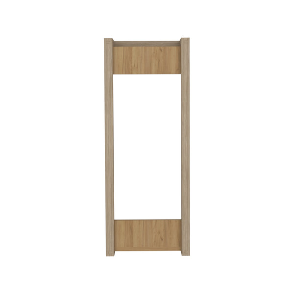 English Elm Arlington Wall Towel Rack with Shelf & Bar, Natural Oak Finish — Space-Saving, Sturdy Storage for Baths B200P362034