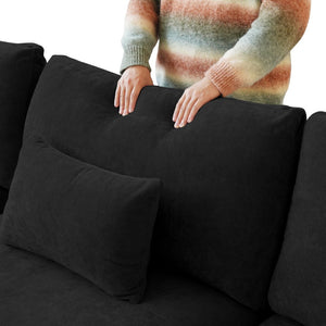 English Elm Sky Cloud Slope Modular L-Shaped Sectional Sofa In Black – Comfortable 4-Seater For Modern Living B341S00031-GIGA