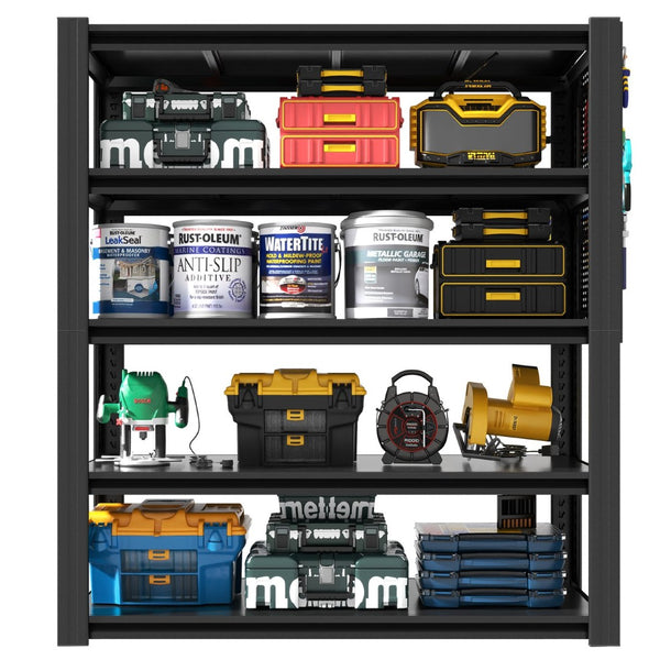 English Elm 72"h Five Tier Steel Garage Shelving Rack with Pegboard Adjustable Heavy Duty T2398P463332