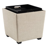 OSP Home Furnishings Rockford Storage Ottoman Cream