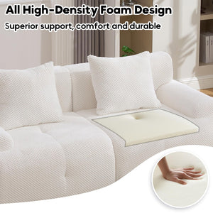 English Elm Loveseat Modular Cloud Floor Sofa Tufted Fuzzy Fabric Couch for Small Apartment Spaces Beige W5385P455461