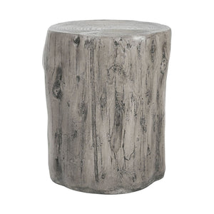 English Elm Mgo Tree Stump Side Table Lightweight Concrete Gray Wood Grain Finish Outdoor Indoor N776P372339G