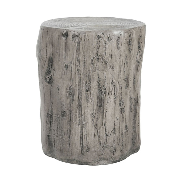English Elm Mgo Tree Stump Side Table Lightweight Concrete Gray Wood Grain Finish Outdoor Indoor N776P372339G